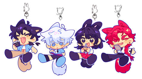 Link Click Tail Wag Keychains